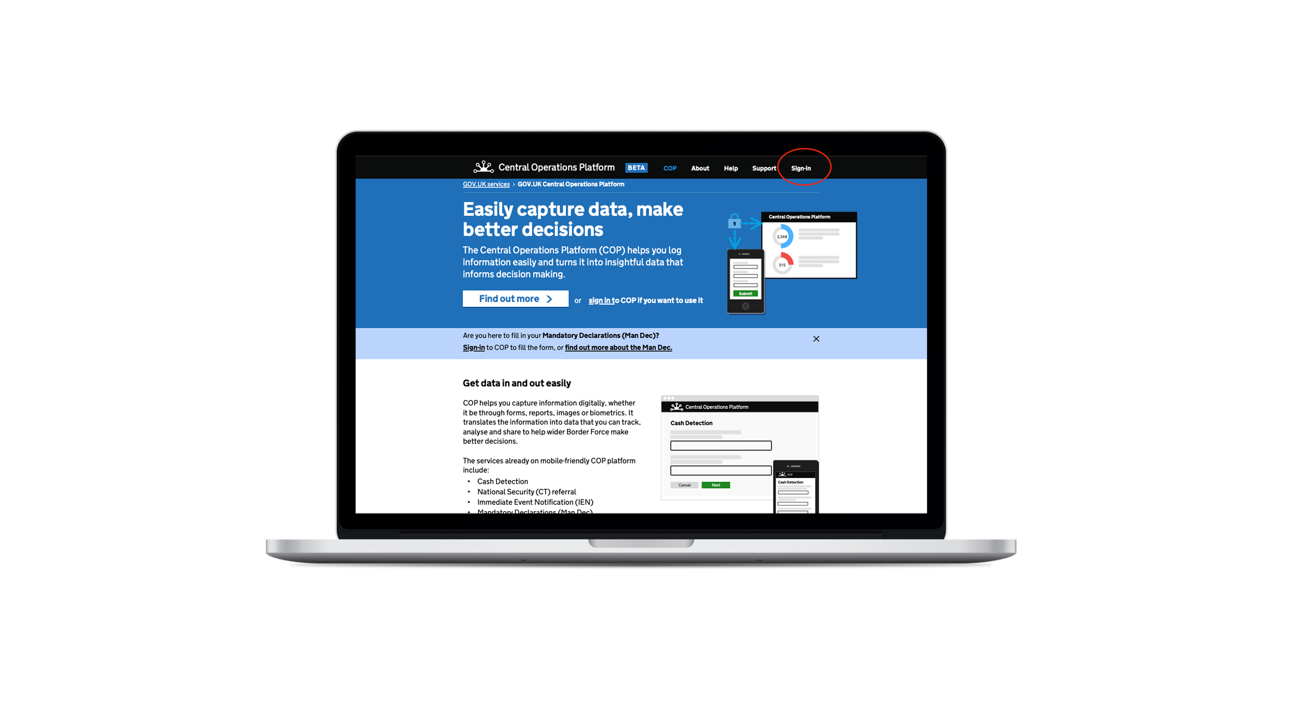 Central Operations Platform (COP) | Product Page Redesign